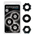 Renegade Chubbies Black Cock Rings Set Of 3 For Enhanced Stamina - COCK RINGS