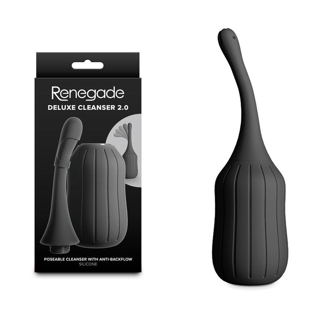 Renegade Deluxe Cleanser 2.0 Black Unisex Douche for Gentle Hygiene - HEALTH CARE