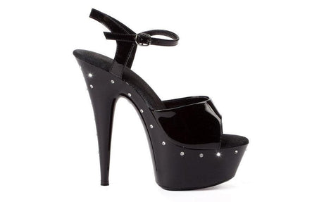 Rhinestone Platform Black 6in - Naughty by Nature Adult Store