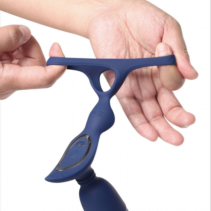 Ring n Rear Dual Thrusting Anal Probe with Cockring and Remote - Adult Toys