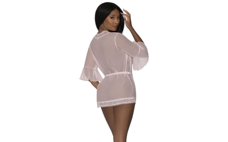 Robe with Lace Trim Blush - Naughty by Nature Adult Store