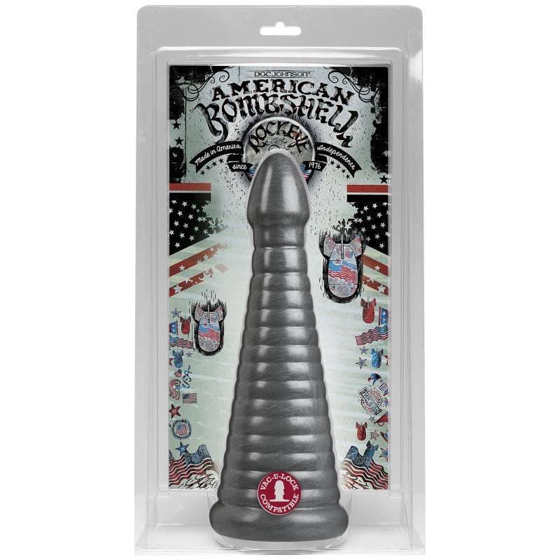 Rockeye 11in Anal Dildo Gun Metal - Adult Toys