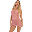 Roll Up Net Mini Dress - Lingerie