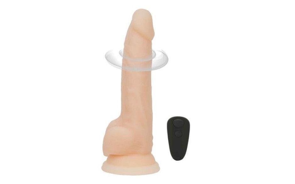 Rotating 8in Vibrating Dildo w Remote Vanilla - Naughty by Nature Adult Store