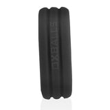 Roto Grooved Gripper Ribbed Cockring Black - Adult Toys