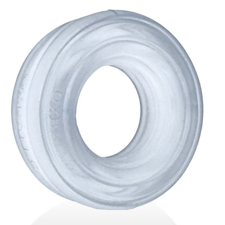 Roto Grooved Gripper Ribbed Cockring Clear - Adult Toys