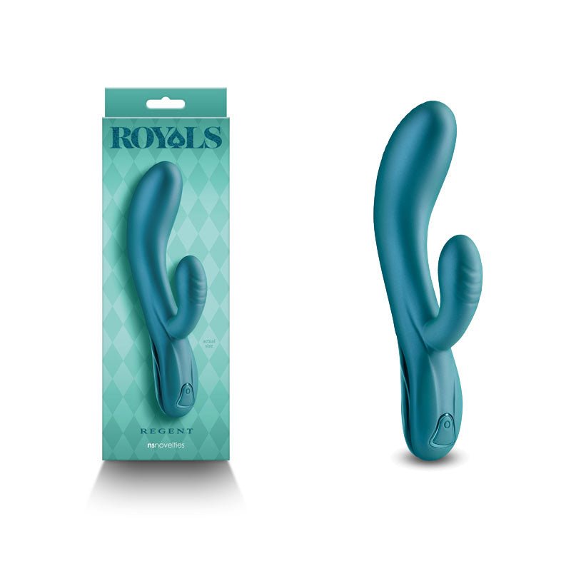 Royals - Regent - Metallic Green - Metallic Green 19.3 cm USB Rechargeable Rabbit Vibrator - VIBRATORS