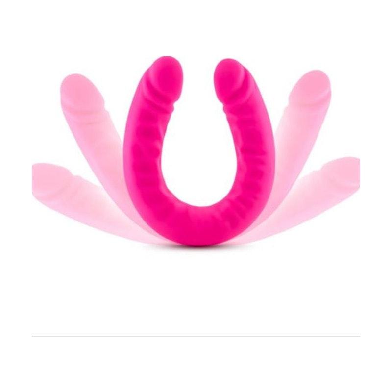 Ruse Silicone Slim 18in Hot Pink Double Dong - Adult Toys