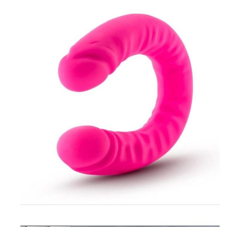 Ruse Silicone Slim 18in Hot Pink Double Dong - Adult Toys