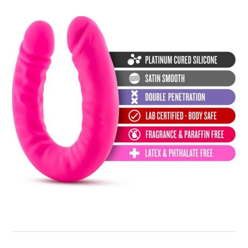 Ruse Silicone Slim 18in Hot Pink Double Dong - Adult Toys