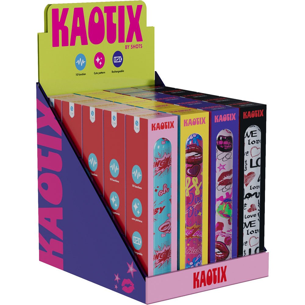S Line Kaotix USB Rechargeable Vibrators Display Box Counter Display 4x5 - VIBRATORS