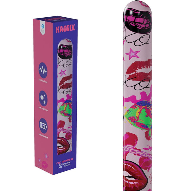 S Line Kaotix Y2K Princess Vibrator Powder Pink Rechargeable 17.8 cm - VIBRATORS