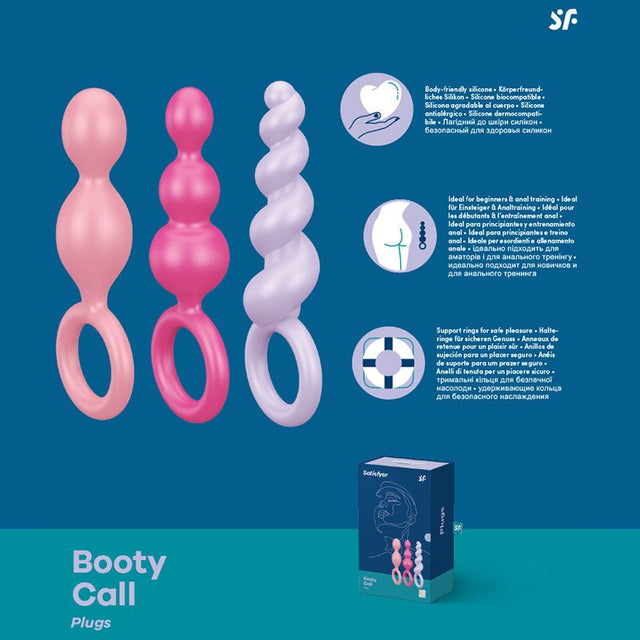 Satisfyer Booty Call - Coloured Butt Plugs - Set of 3 - ANAL TOYS - PREMIUM