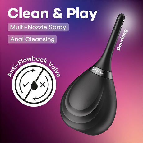 Satisfyer Clean and Play Black Unisex Internal Douche Device - HEALTH CARE-PREMIUM