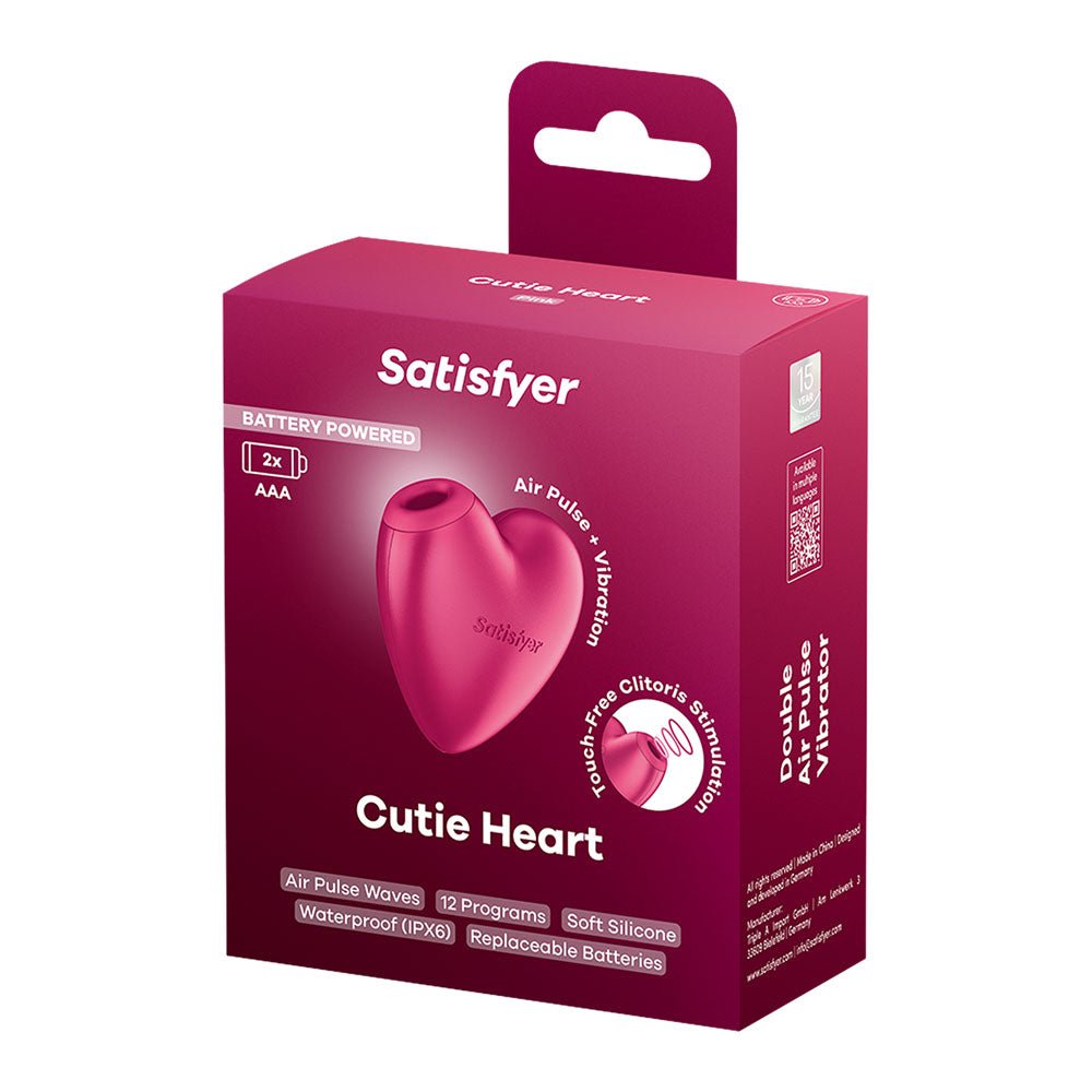 Satisfyer Cutie Heart Battery Operated Air Pulsation Stimulator - AIR PULSATION - PREMIUM