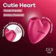 Satisfyer Cutie Heart Battery Operated Air Pulsation Stimulator - AIR PULSATION - PREMIUM