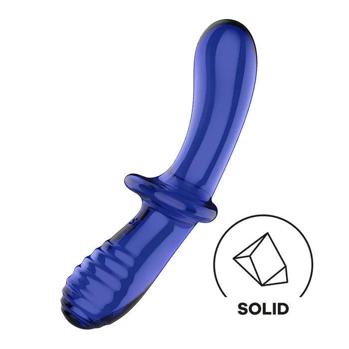 Satisfyer Double Crystal - Blue - GLASS TOYS - PREMIUM