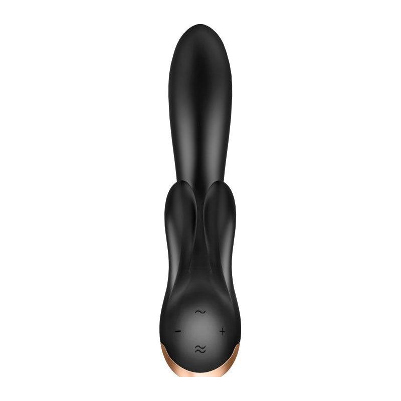 Satisfyer Double Flex App Rabbit Vibrator Black - Naughty by Nature Adult Store