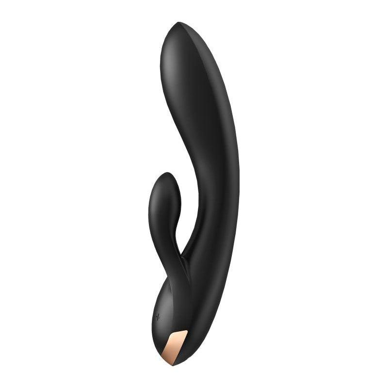 Satisfyer Double Flex App Rabbit Vibrator Black - Naughty by Nature Adult Store