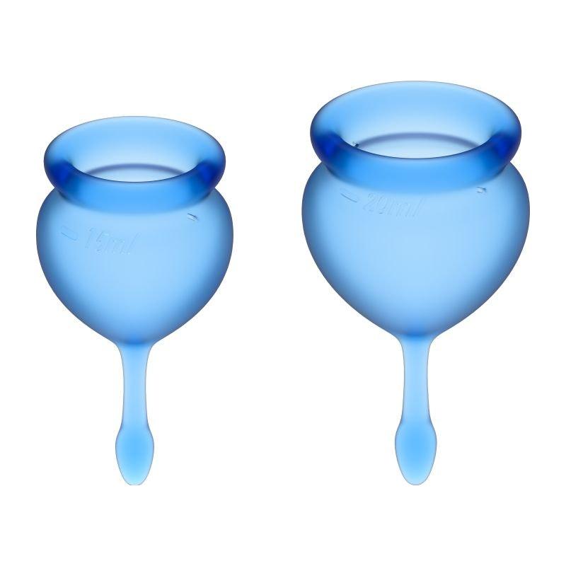 Satisfyer Feel Good Menstrual Cup Set - Dark Blue Medical Grade Silicone - Adult Toys