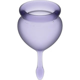 Satisfyer Feel Good Menstrual Cup Set – Reusable Silicone Lila 2pcs - Adult Toys