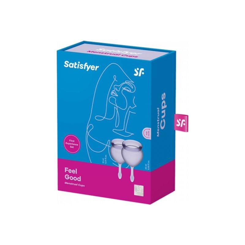 Satisfyer Feel Good Menstrual Cup Set – Reusable Silicone Lila 2pcs - Adult Toys
