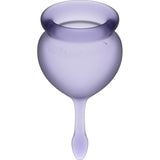 Satisfyer Feel Good Menstrual Cup Set – Reusable Silicone Lila 2pcs - Adult Toys