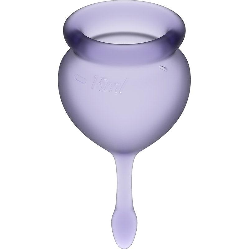 Satisfyer Feel Good Menstrual Cup Set – Reusable Silicone Lila 2pcs - Adult Toys