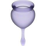Satisfyer Feel Good Menstrual Cup Set – Reusable Silicone Lila 2pcs - Adult Toys