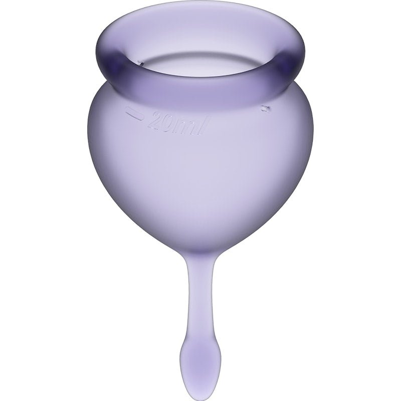 Satisfyer Feel Good Menstrual Cup Set – Reusable Silicone Lila 2pcs - Adult Toys