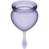 Satisfyer Feel Good Menstrual Cup Set – Reusable Silicone Lila 2pcs - Adult Toys
