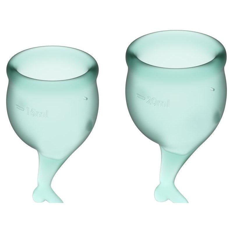 Satisfyer Feel Secure Menstrual Cup - Medical Grade Silicone - 2 Pack - Adult Toys