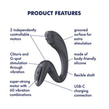 Satisfyer Goddess 3 Grey Vibrator With Clit Stim - VIBRATORS-PREMIUM
