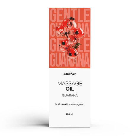 Satisfyer Guarana Scented Massage Oil – Energising Body Oil, 250ml - LUBES - LOCAL