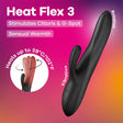 Satisfyer Heat Flex 3 Black Warming Rotating Rabbit Vibrator Rechargeable - VIBRATORS-PREMIUM