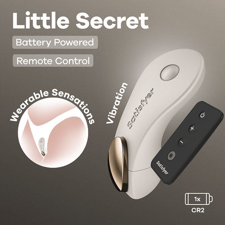 Satisfyer Little Secret Beige Waterproof Panty Vibrator With Remote Control - STIMULATORS-PREMIUM