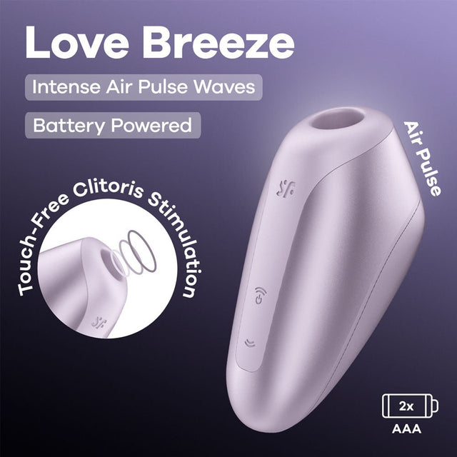 Satisfyer Love Breeze Purple Air Pulse Clitoral Stimulator Wireless - AIR PULSATION-PREMIUM