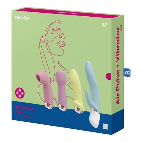 Satisfyer Marvelous Four – 4 - in - 1 Interchangeable Vibrator Set - Adult Toys
