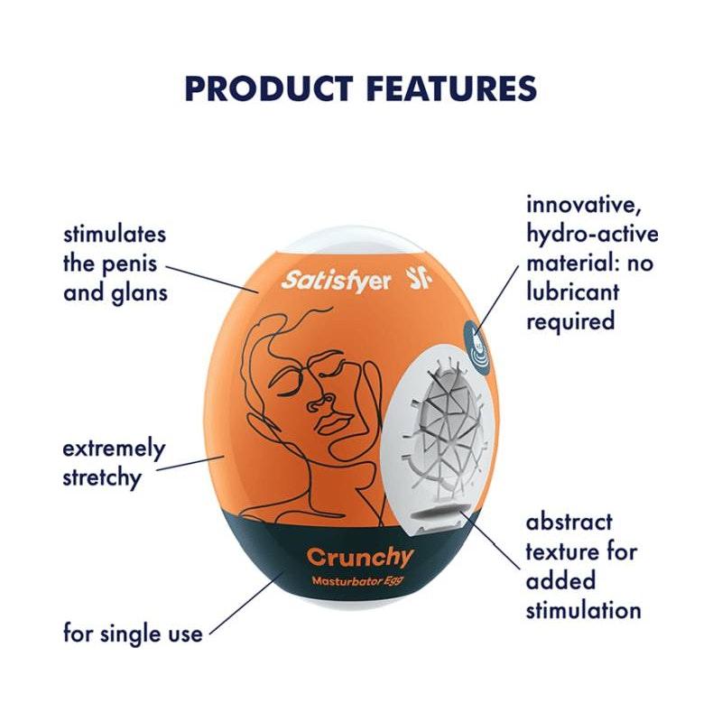 Satisfyer Masturbator Egg Crunchy - Adult Toys