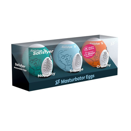Satisfyer Masturbator Eggs - Mixed 3 Pack 2 - Set of 3 Stroker Sleeves - MASTURBATORS - PREMIUM