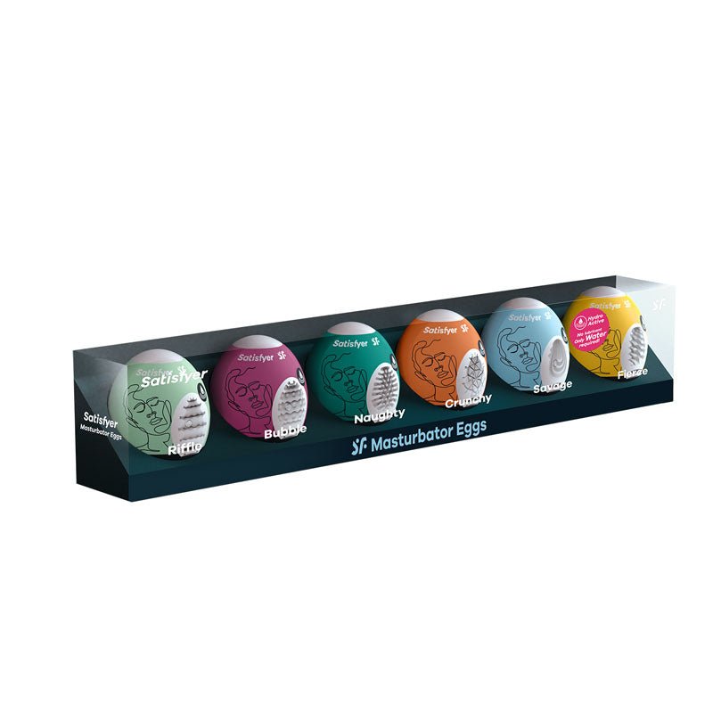 Satisfyer Masturbator Eggs - Mixed 6 Pack - Set of 6 Stroker Sleeves - MASTURBATORS - PREMIUM