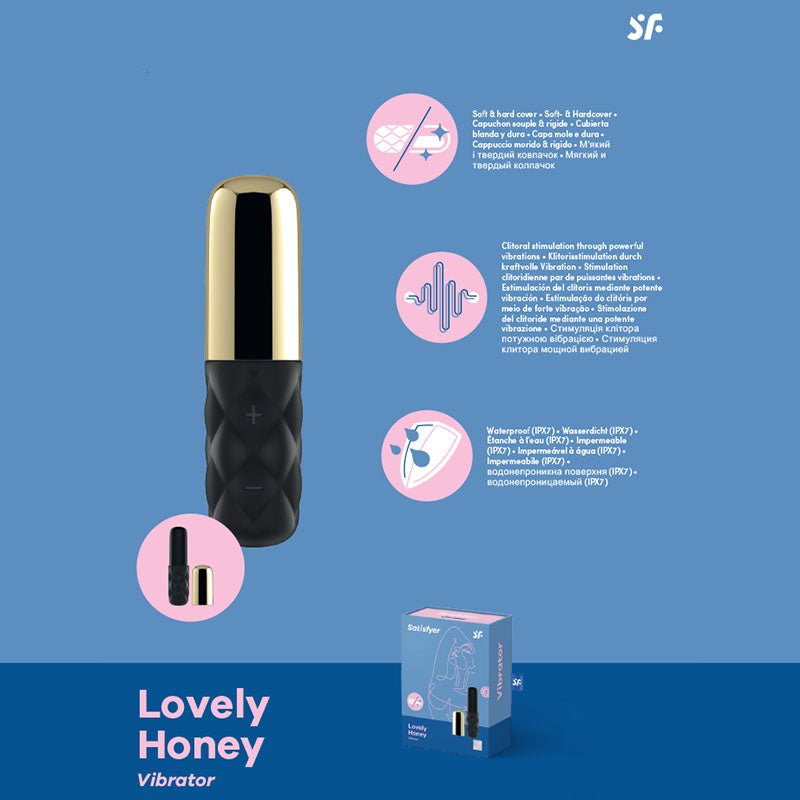Satisfyer Mini Sparking Darling - Gold/Black USB Rechargeable Mini Vibrator - BULLETS - PREMIUM
