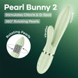 Satisfyer Pearl Bunny Two Rechargeable Rabbit Vibrator Light Green - VIBRATORS-PREMIUM