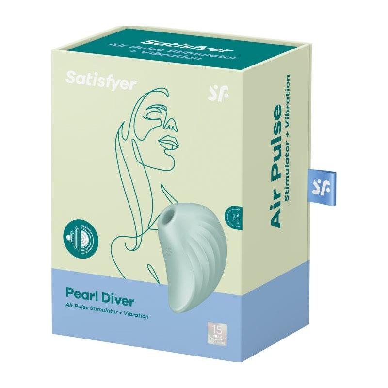 Satisfyer Pearl Diver Air Pulse Simulator Mint - Naughty by Nature Adult Store