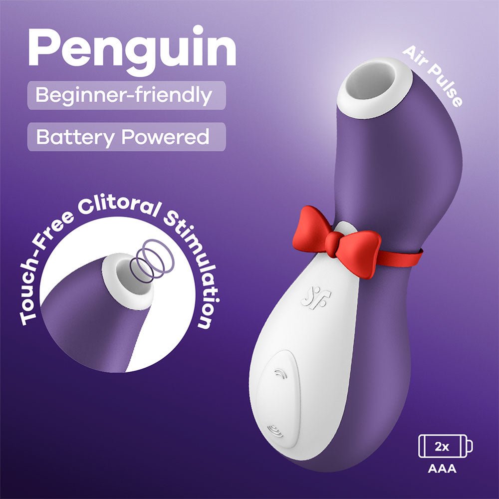 Satisfyer Penguin Battery Series Purple Air Pulse Clitoral Stimulator - AIR PULSATION-PREMIUM