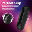 Satisfyer Perfect Grip Rechargeable Vibrating Masturbator Sleeve Black - MASTURBATORS-PREMIUM