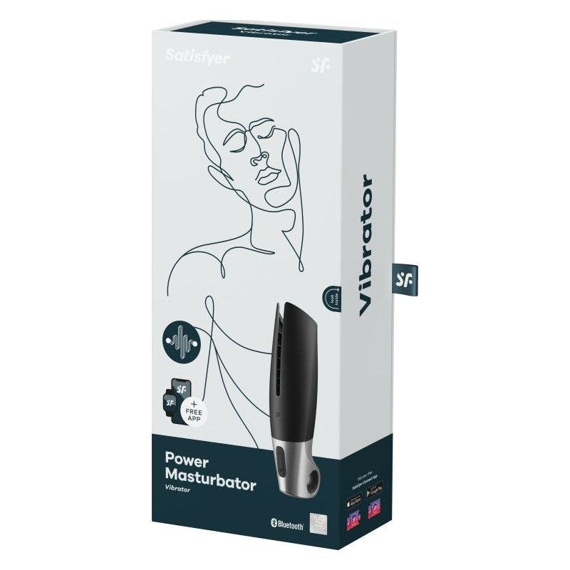 Satisfyer Power Masturbator Black Silver - Adult Toys