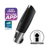 Satisfyer Power Masturbator Black Silver - Naughty by Nature Adult Store