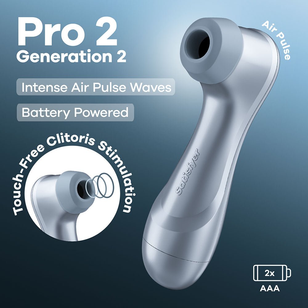 Satisfyer Pro 2 Blue Touch Free Clitoral Stimulator Battery Series - AIR PULSATION - PREMIUM