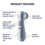 Satisfyer Pro 2 Blue Touch Free Clitoral Stimulator Battery Series - AIR PULSATION - PREMIUM